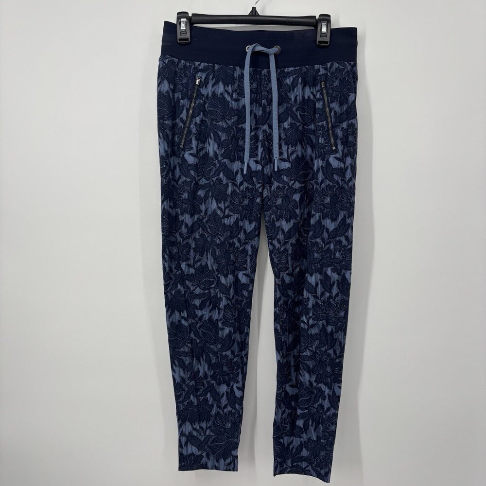 Athleta Trekkie North Jogger Pants Women's 4 P Blue‎ Floral Drawstring